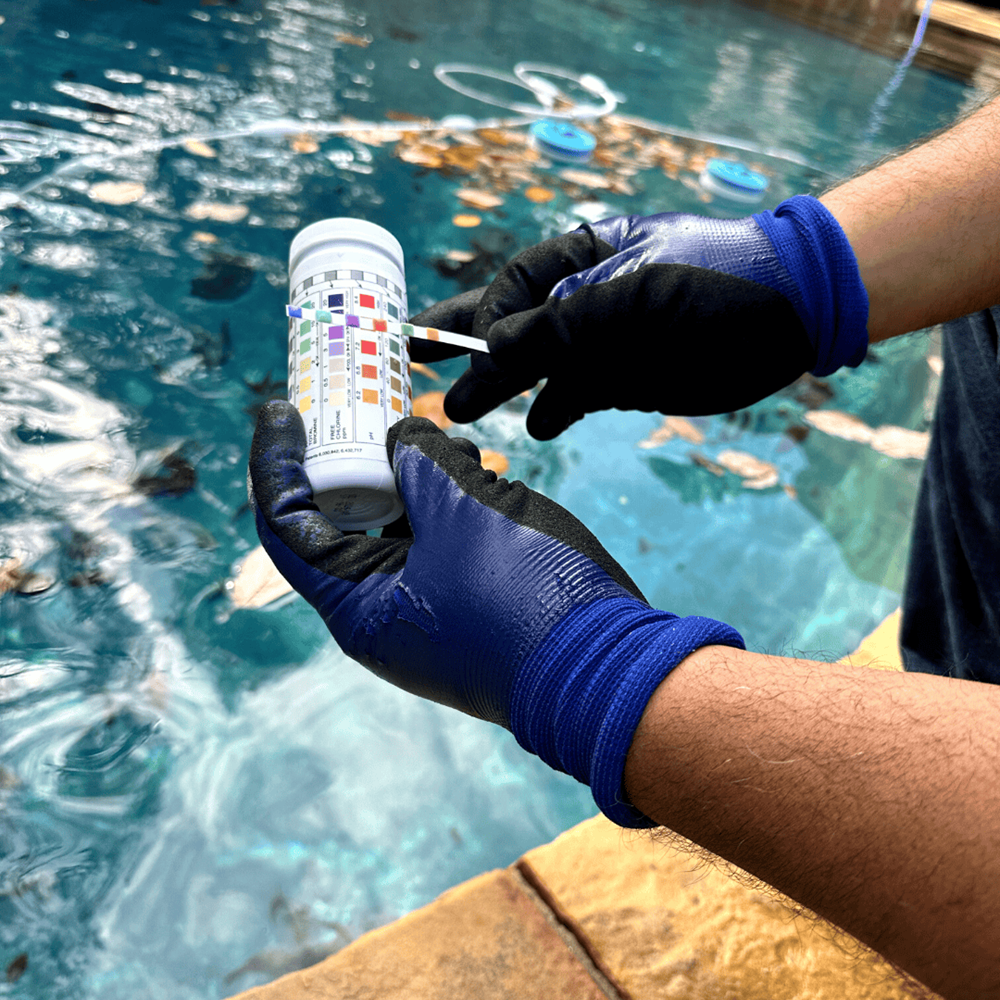 pool chemical testing by one of our professional pool technicians