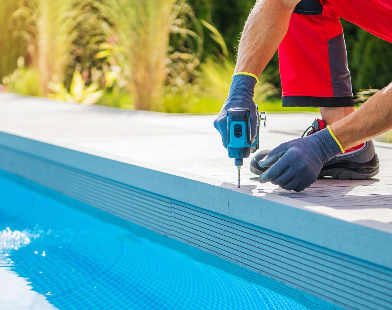 Technician completing Pool Equipment Installation near me in Chagrin Falls, OH at a residential property